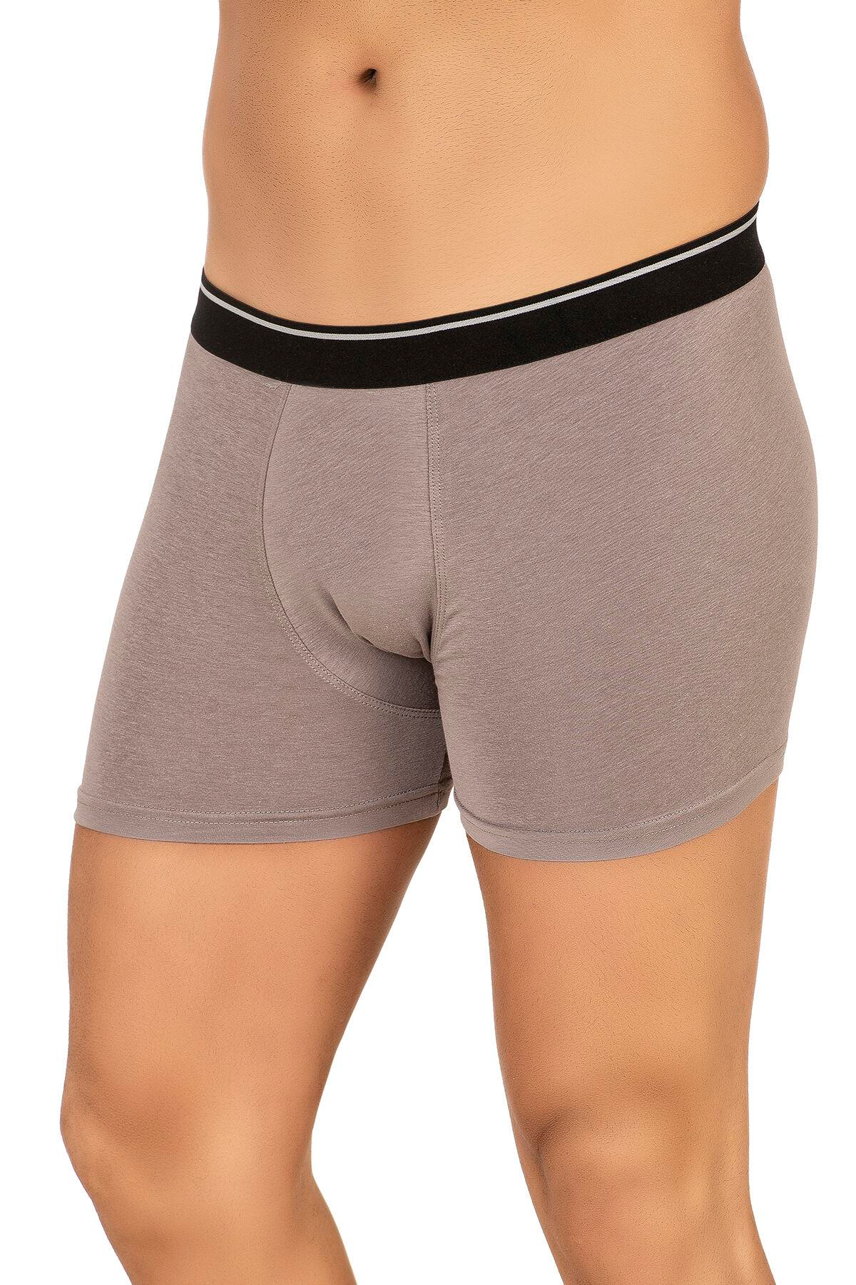 Erkek Modal Pamuklu Boxer Şort | Gri K11256