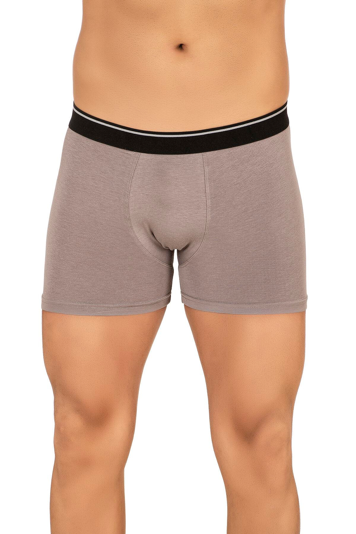 Erkek Modal Pamuklu Boxer Şort | Gri K11256