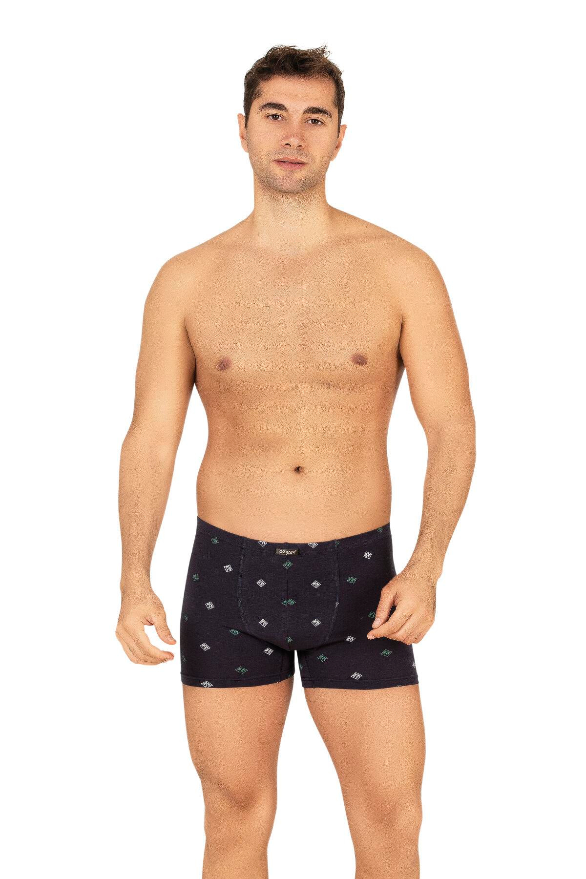 Erkek Pamuklu Likralı Modal Desenli Boxer | 11113