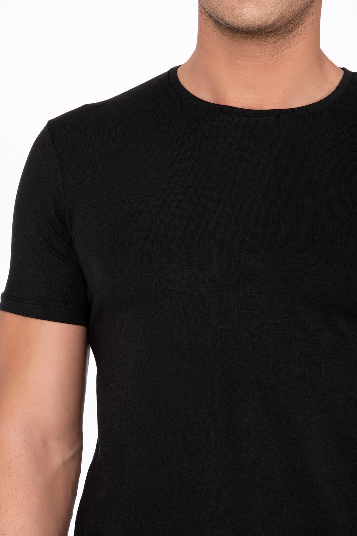 Erkek Pamuklu Modal Tişört Fanila | Siyah K11144