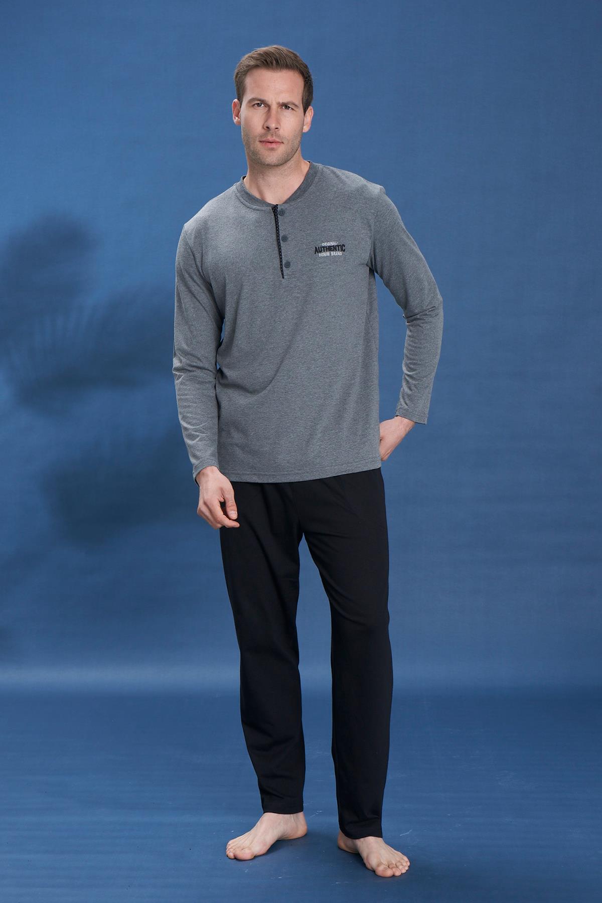 Erkek Penye Süprem Battal Önü Patlı Takım | Antrasit Melanj 2118