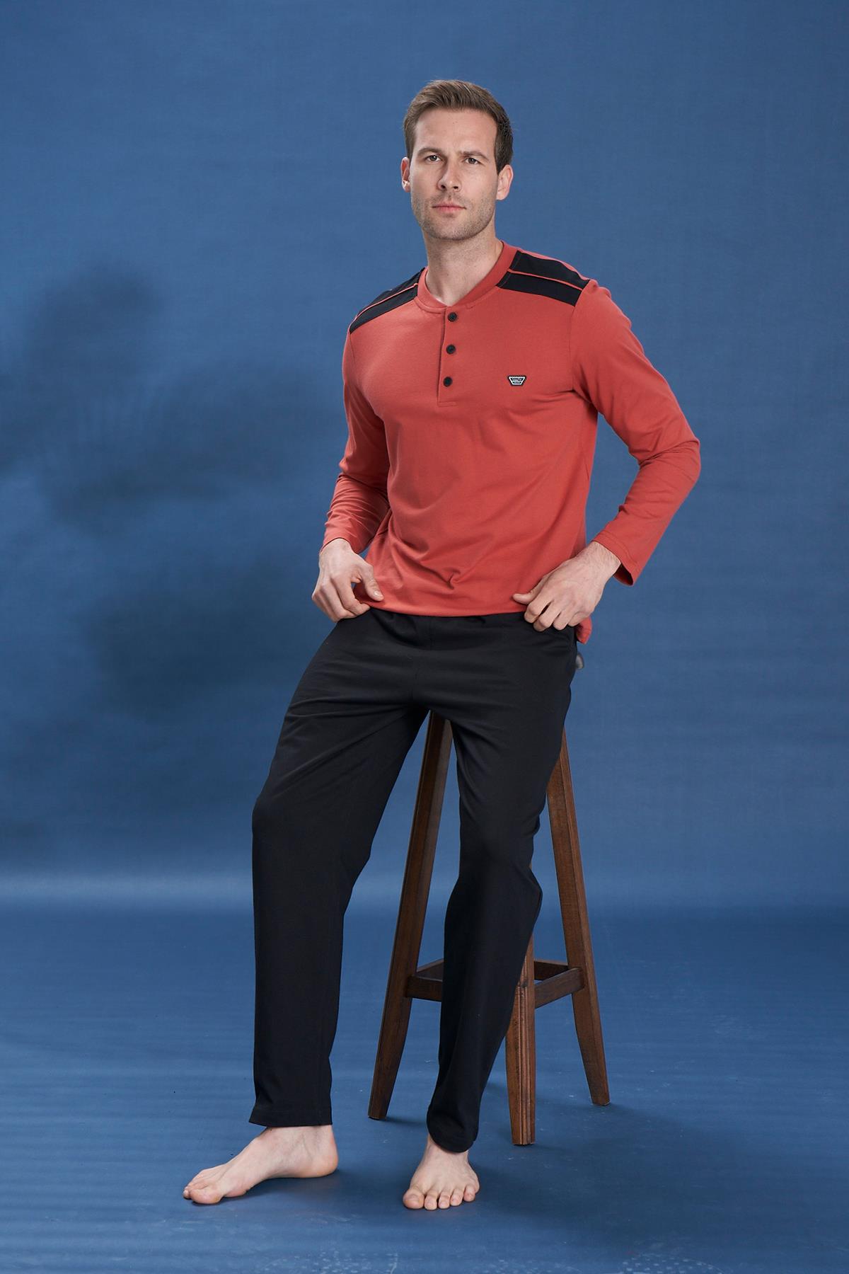 Erkek Penye Süprem Genç Önü Patlı Takım | Kiremit 2124