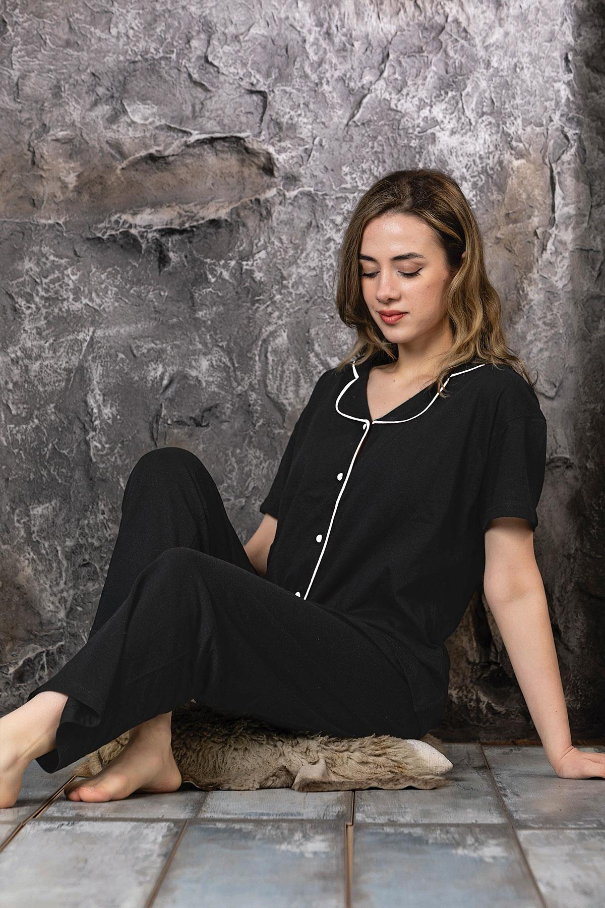 Genç Süprem Önden Düğmeli Pijama Takımı