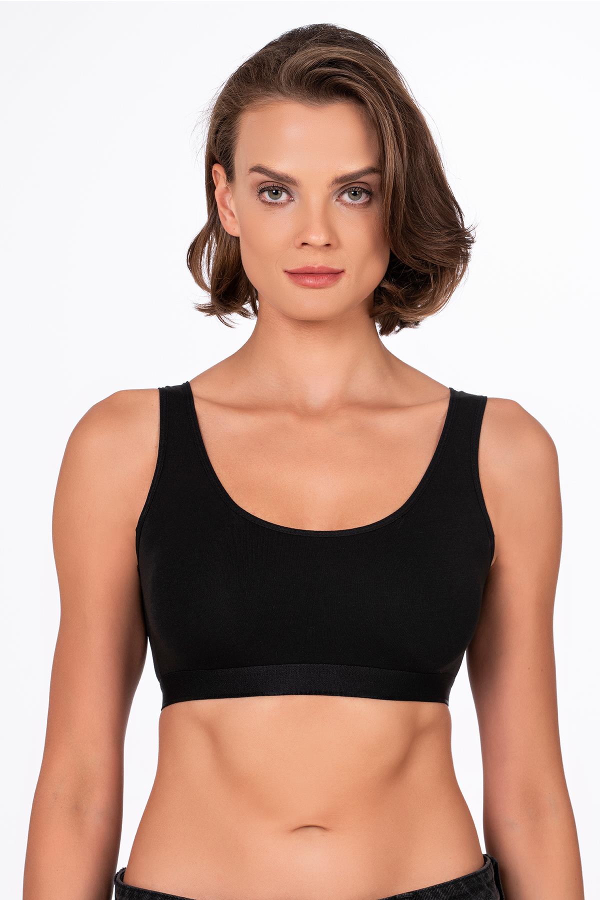Kadın Düz Sporcu Sütyen – Esnek Rahat Form | Siyah 5016
