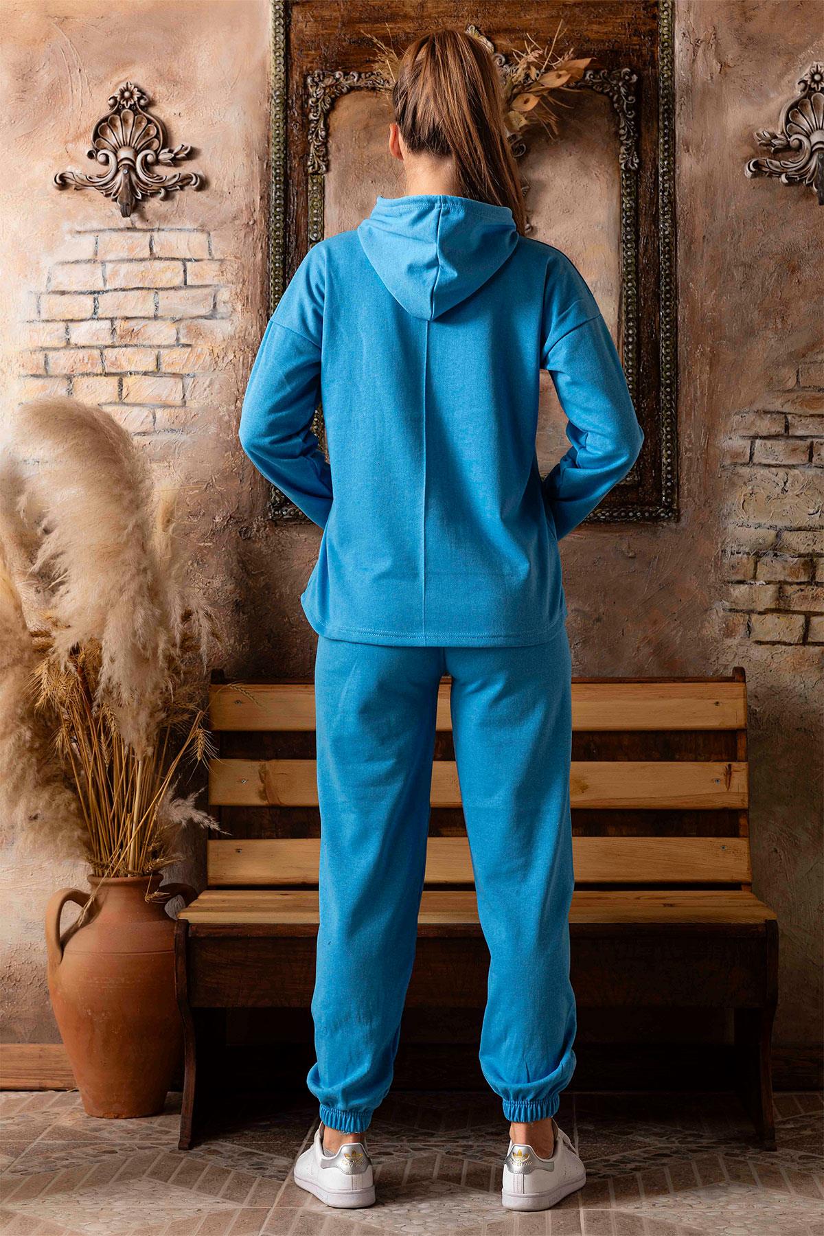 Kadın Genç İki İplik Kapüşonlu Pijama Takım | Ercan AW23 P-200-424