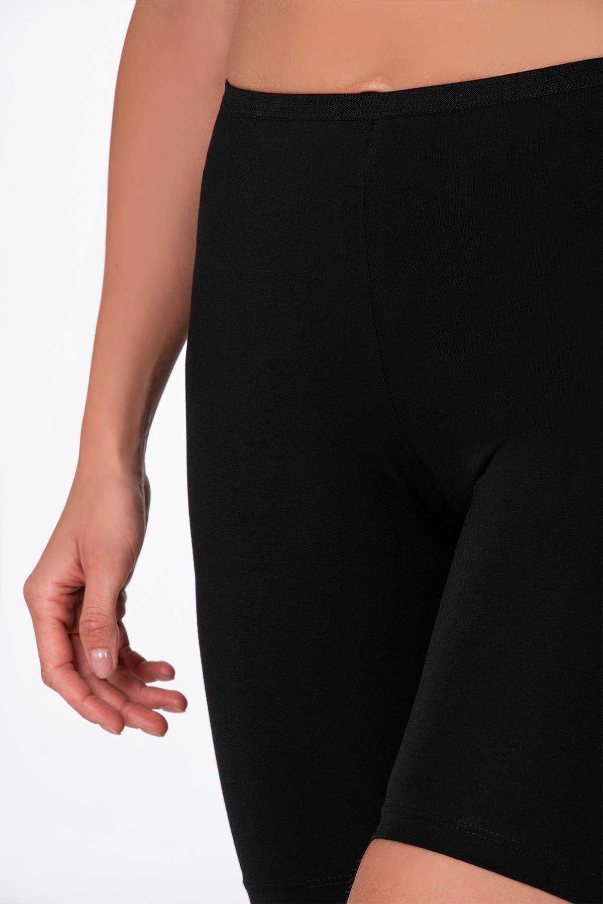 Kadın Likralı Süprem Diz Üstü Tayt Siyah | K0413