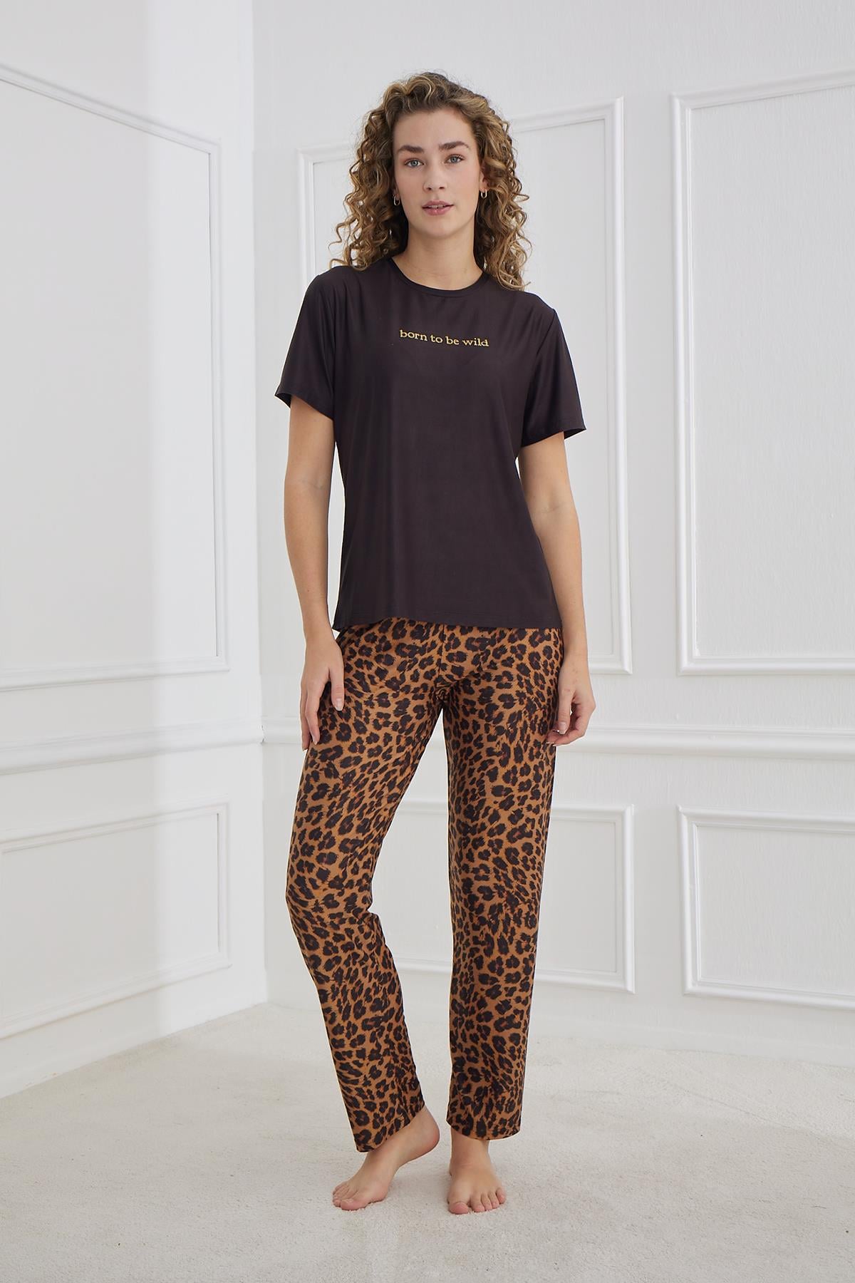 Kadın Marla Bisiklet Yaka Pijama Takım | 30102-1287