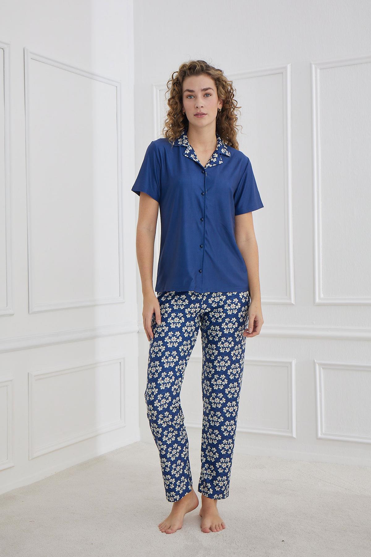 Kadın Marla Önden Düğmeli Pijama Takımı | 30101-1269