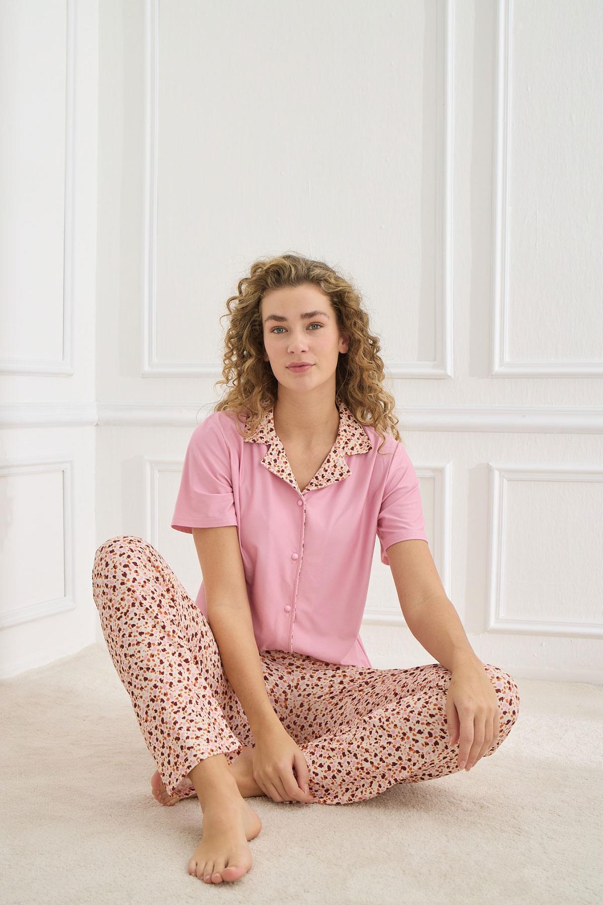 Kadın Marla Önden Düğmeli Pijama Takımı | 30101-970