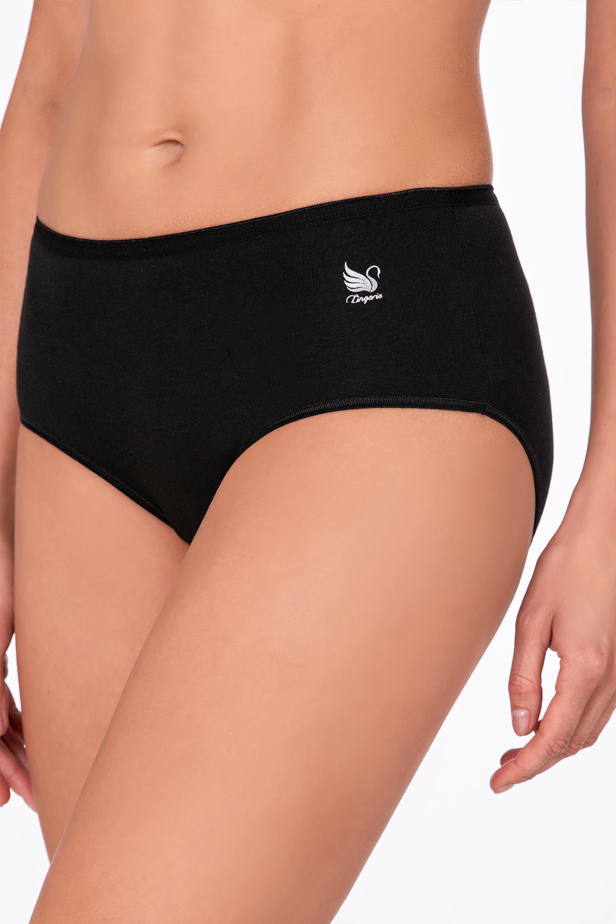 Kadın Pamuklu Yüksek Bel Bato Modal Külot | Siyah K23922