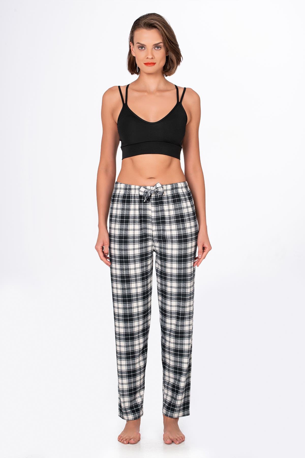 Kadın Süet Pijama Tek Alt