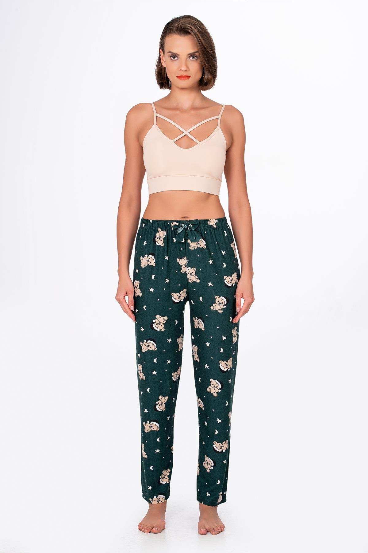 Kadın Süet Pijama Tek Alt