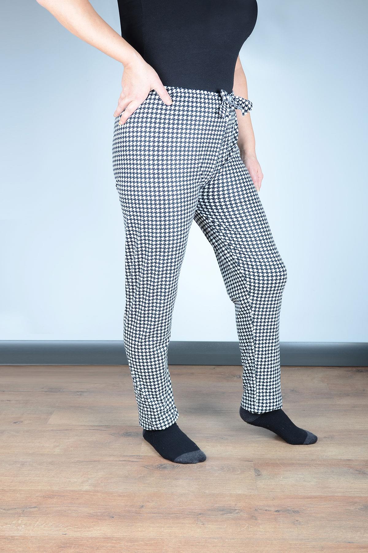 Kadın Süet Pijama Tek Alt | Kırmızı Siyah