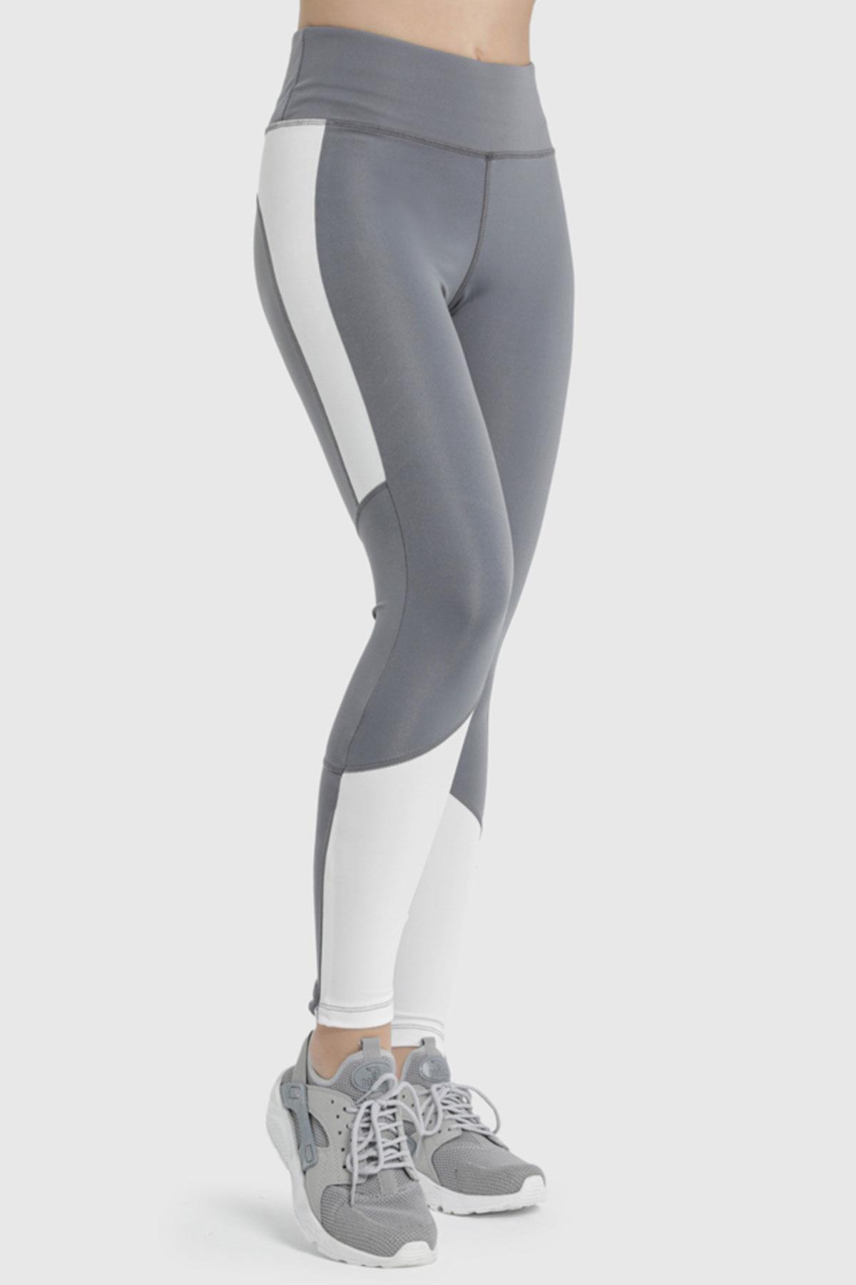 Kadın Ultra Slim Plates Tayt | Gri 22024