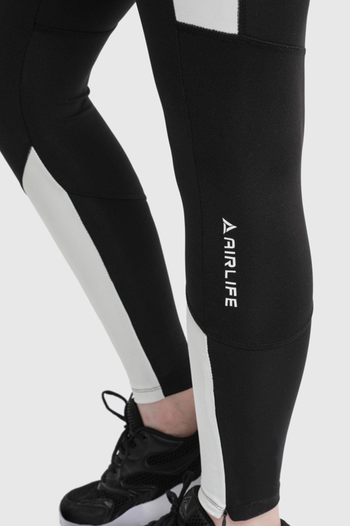 Kadın Ultra Slim Plates Tayt | Siyah 22024