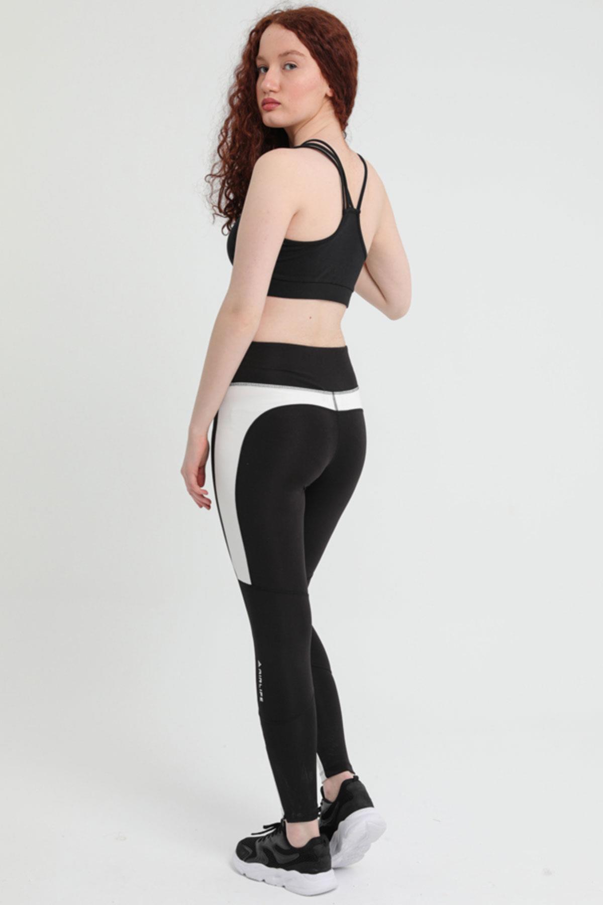 Kadın Ultra Slim Plates Tayt | Siyah 22024