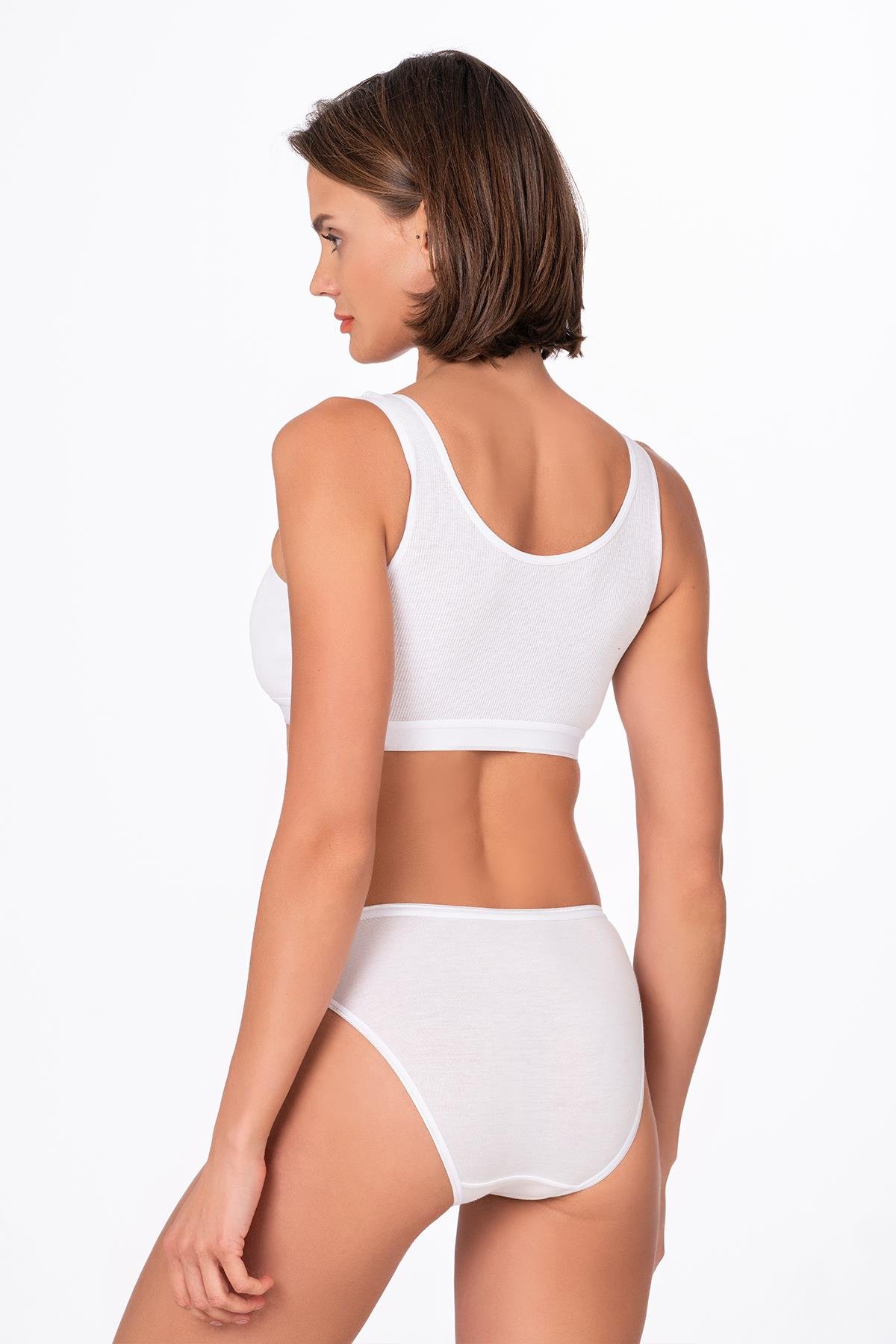 Kadın Viskon Esnek Rahat Slip Külot | Beyaz K23926