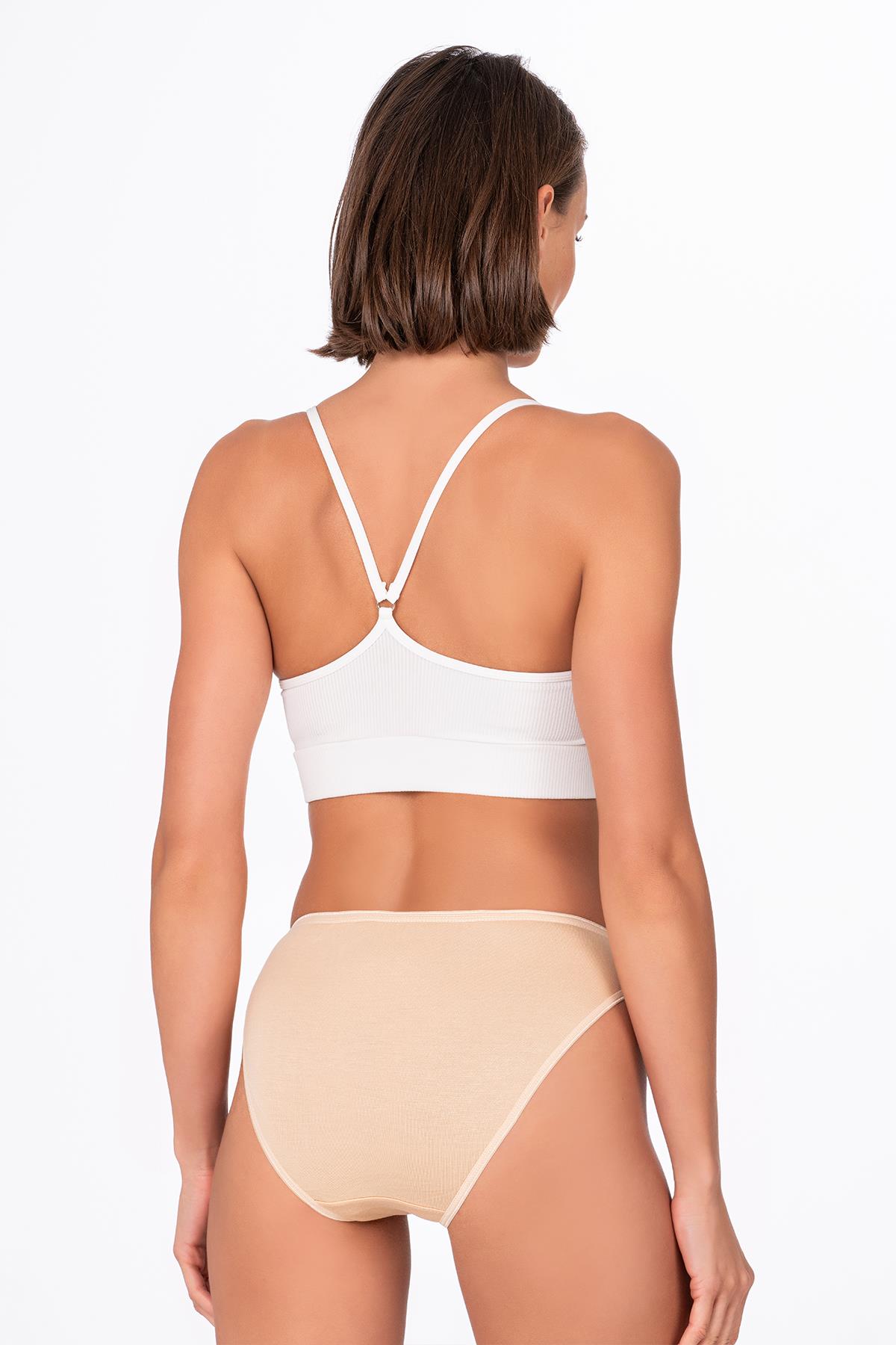 Kadın Viskon Esnek Rahat Slip Külot | Ten K23926