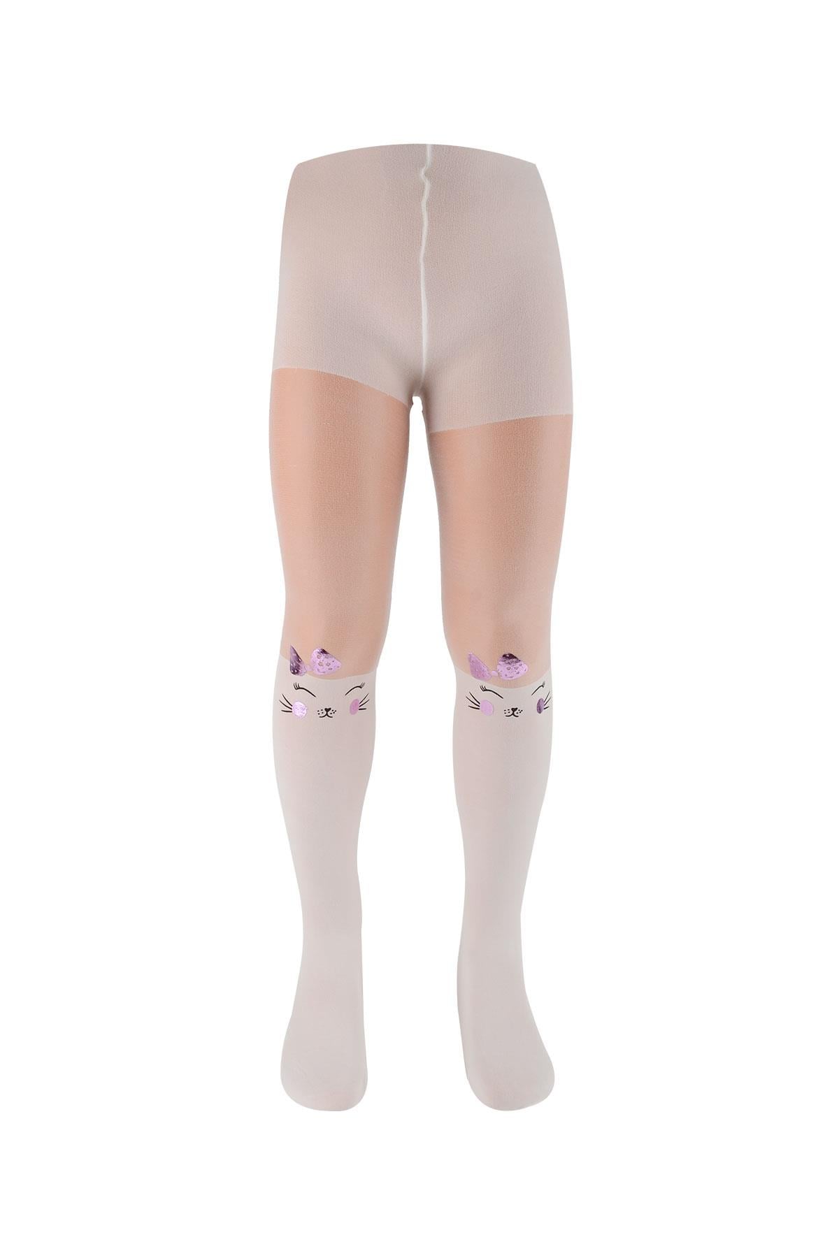Kız Çocuk Cute Bow Desenli Küotlu Çorap | BC8187-04