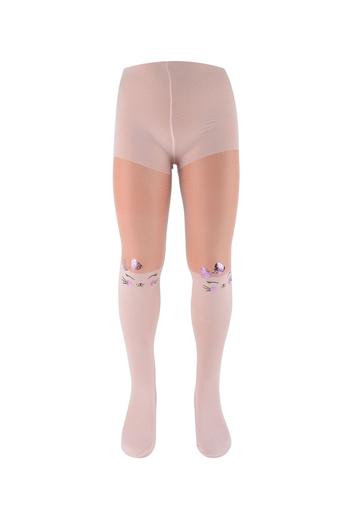 Kız Çocuk Cute Bow Desenli Küotlu Çorap | BC8187-04