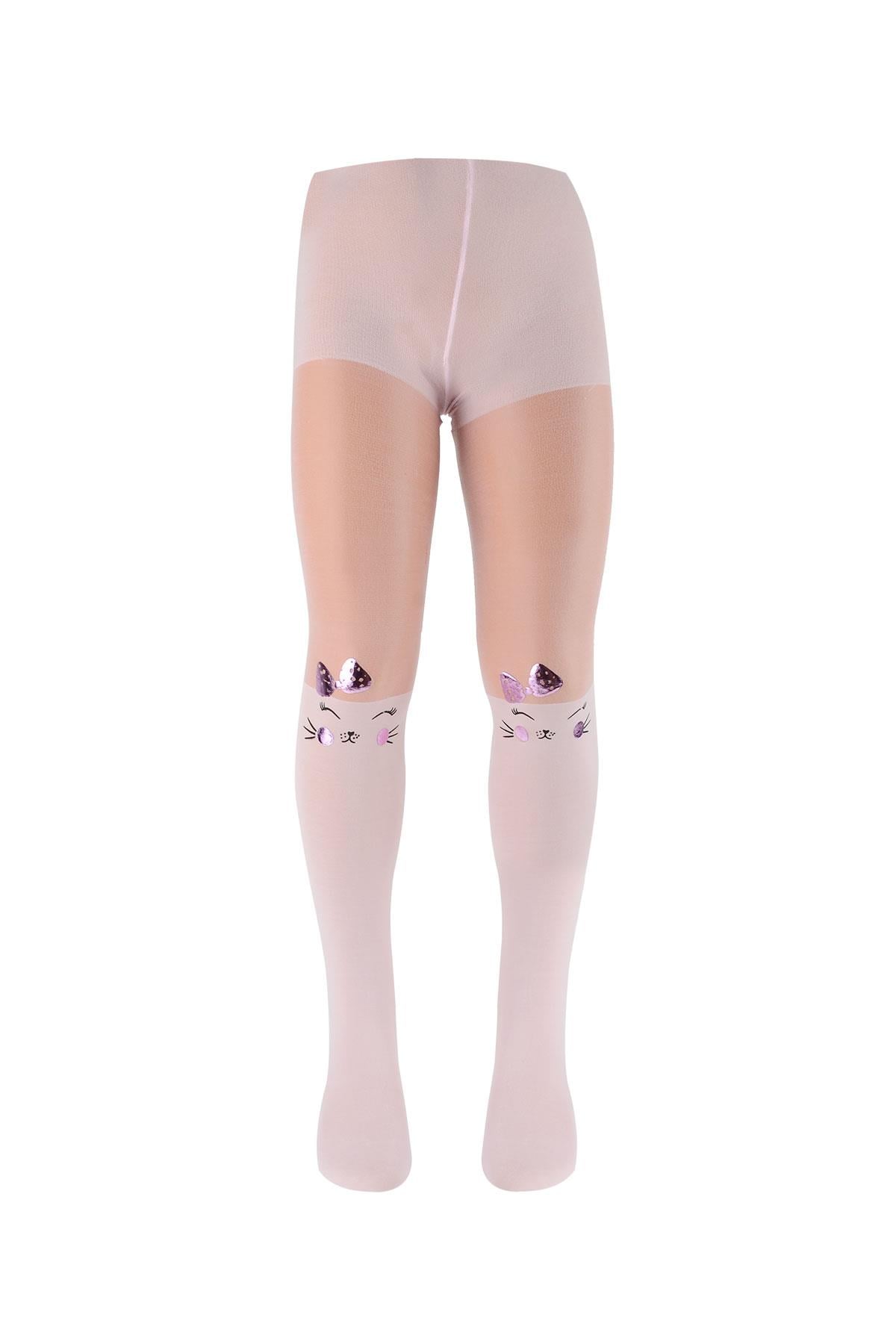 Kız Çocuk Cute Bow Desenli Küotlu Çorap | BC8187-04