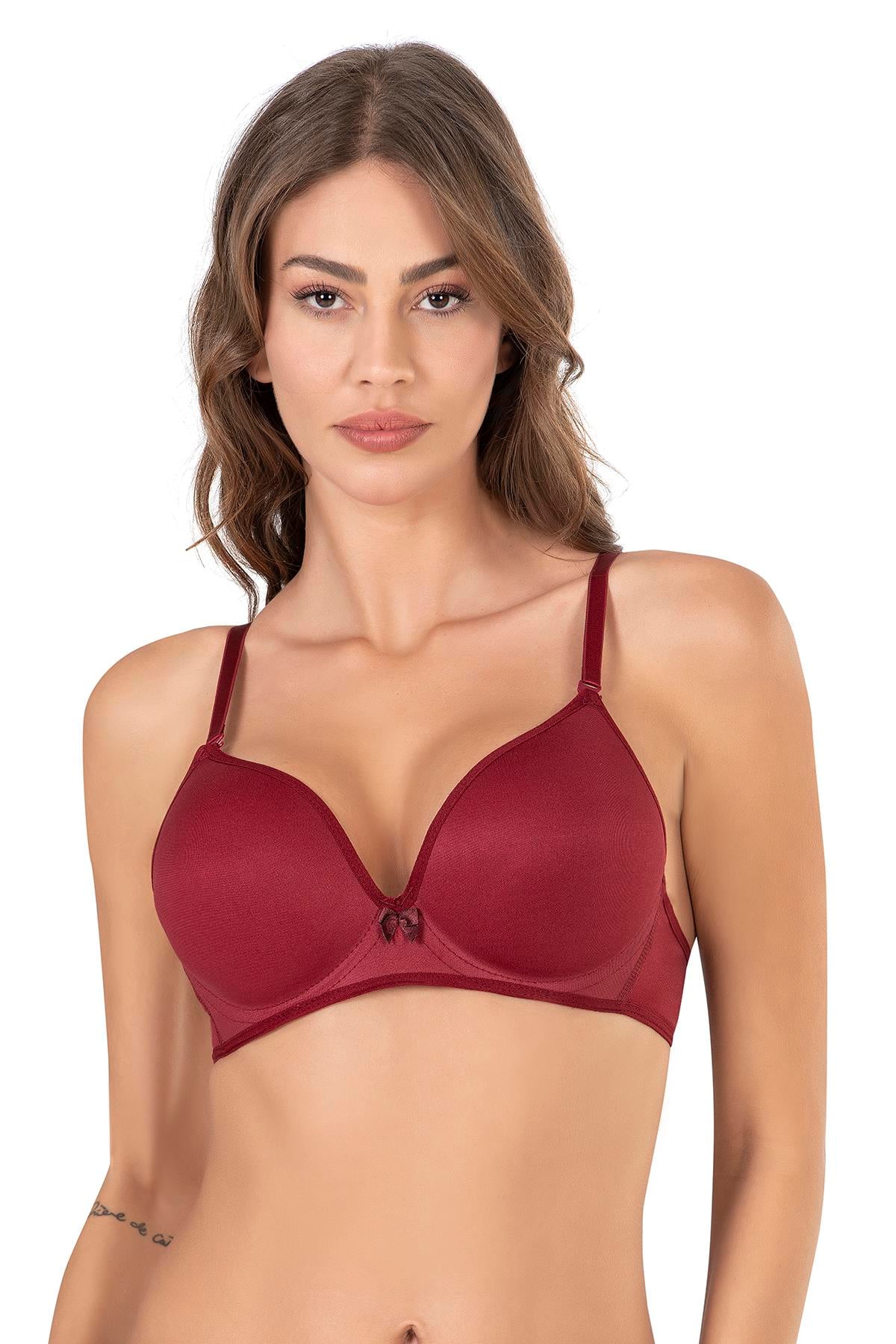 Kompedan Basic B Cup Dolgulu Sütyen Bordo | Nisan