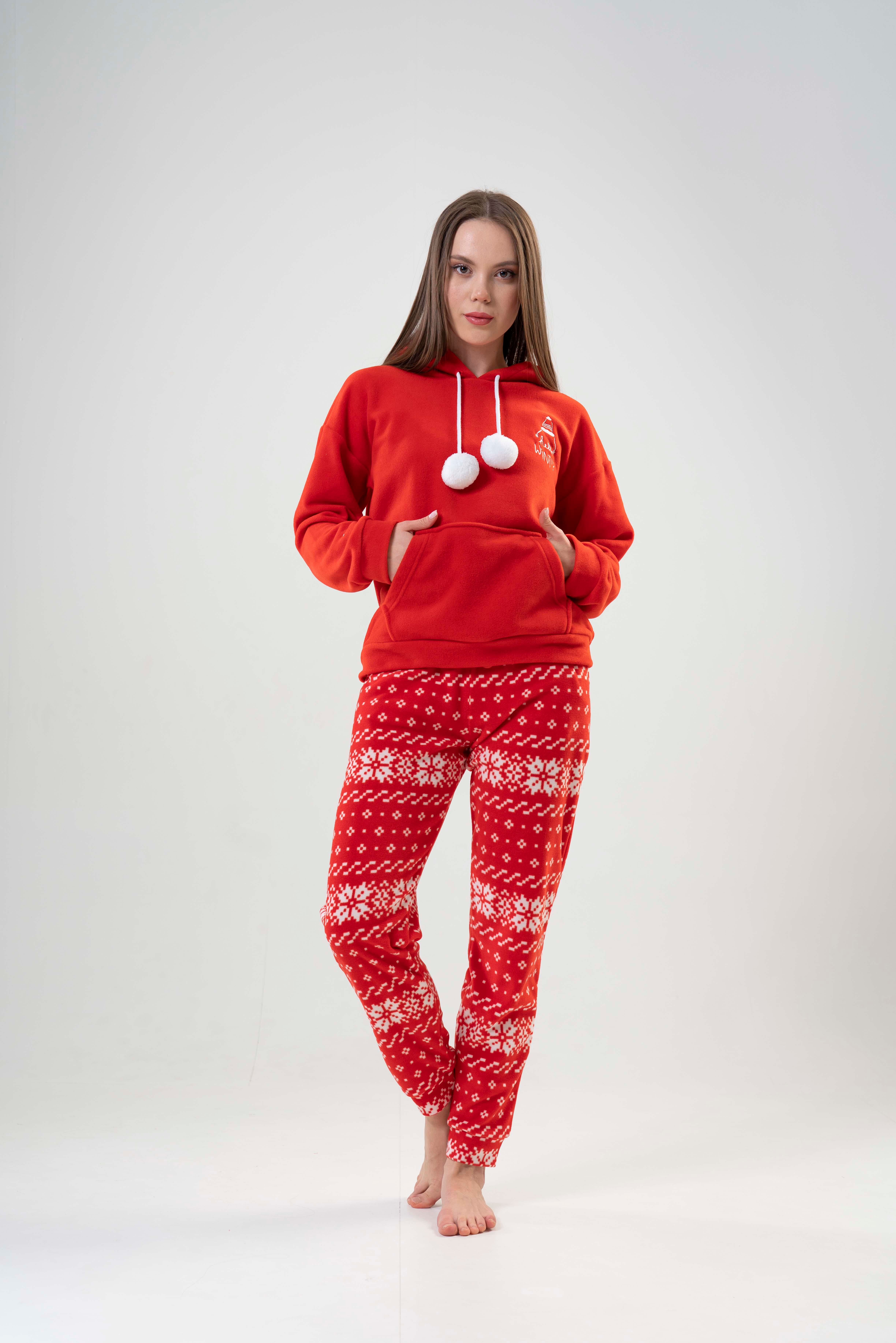 Kompedan Kadın Uzun Kol Polar Pijama Takımı | 2030580127 