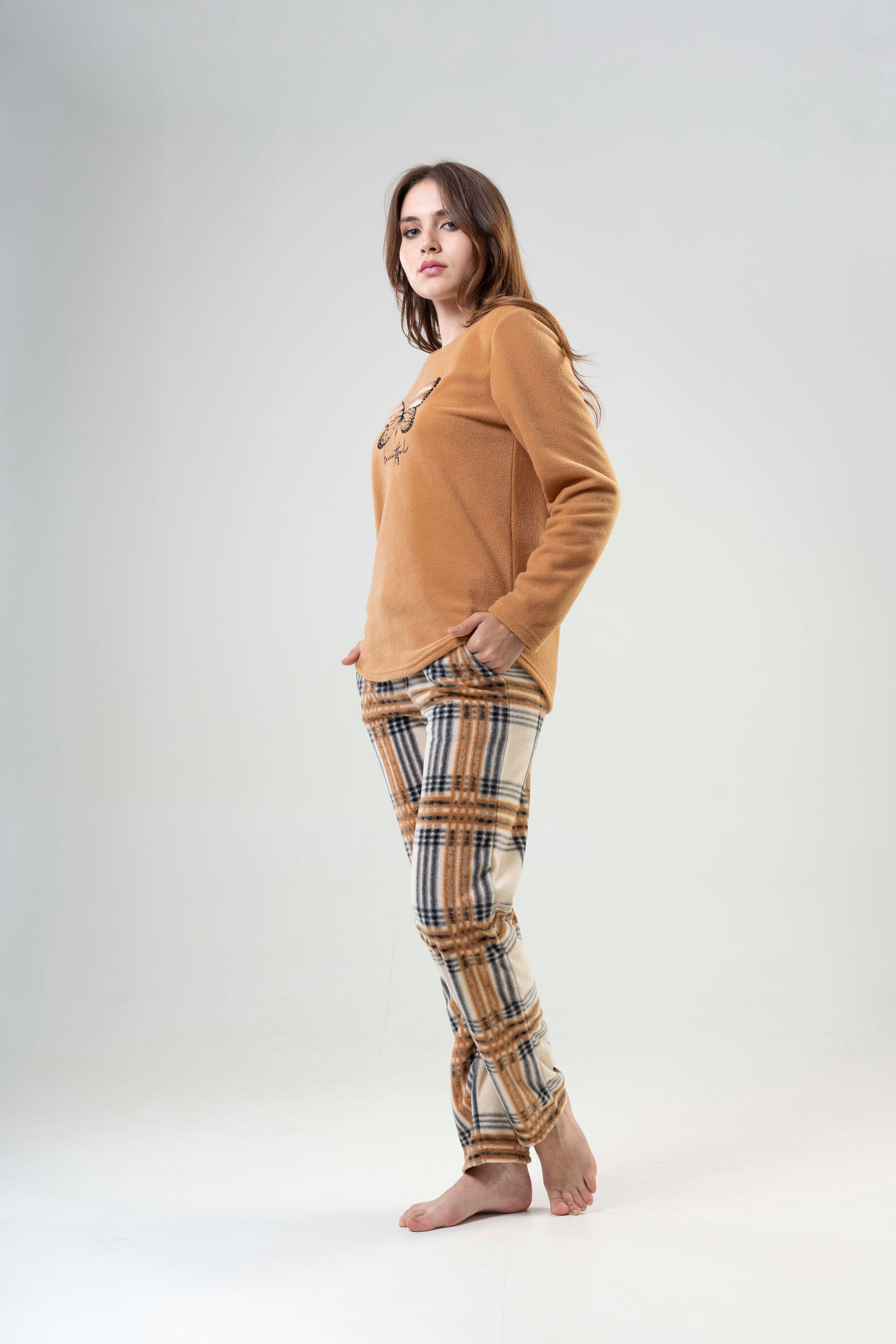 Kompedan Kadın Uzun Kol Polar Pijama Takımı | 2020240063