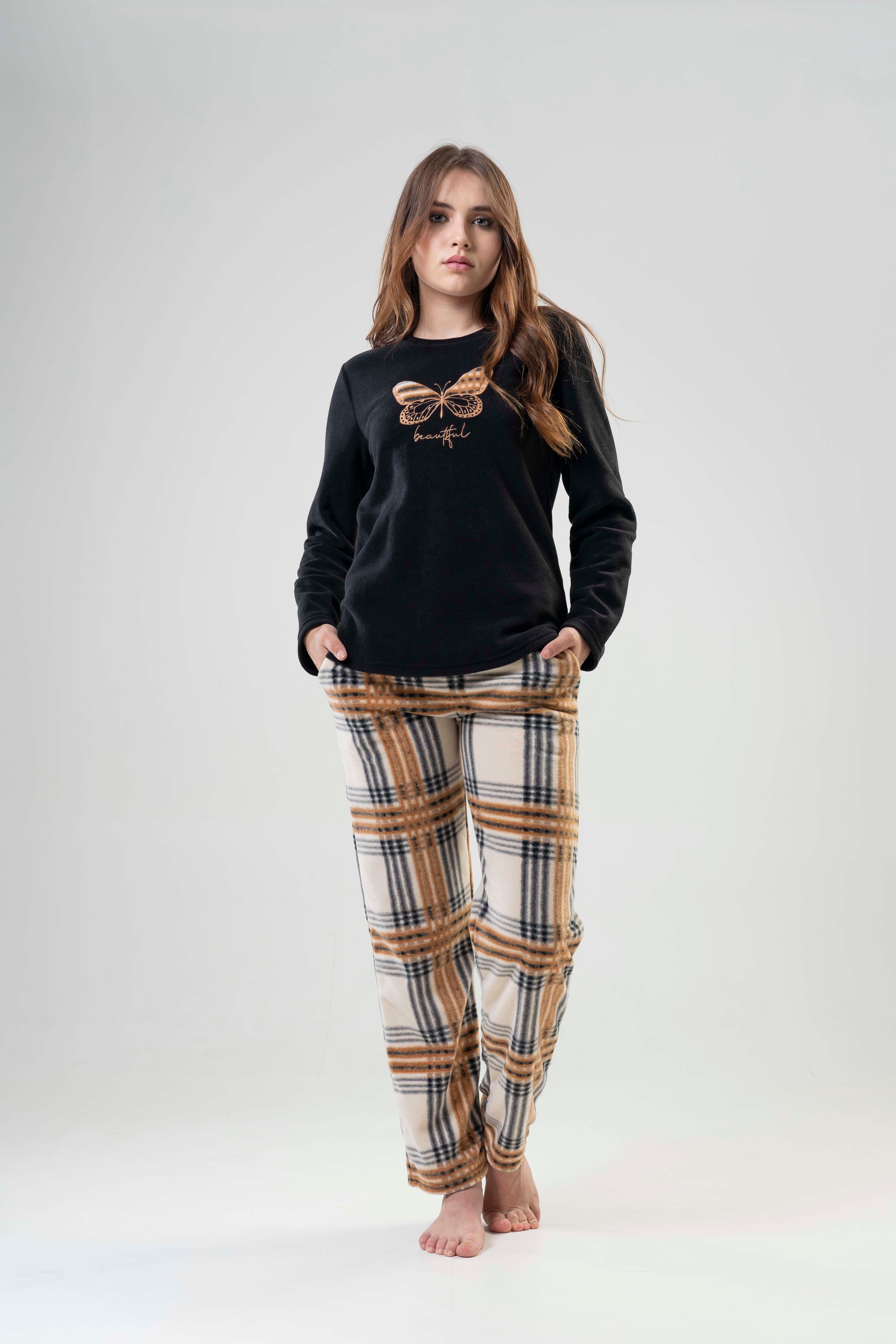 Kompedan Kadın Uzun Kol Polar Pijama Takımı | 2020240063 