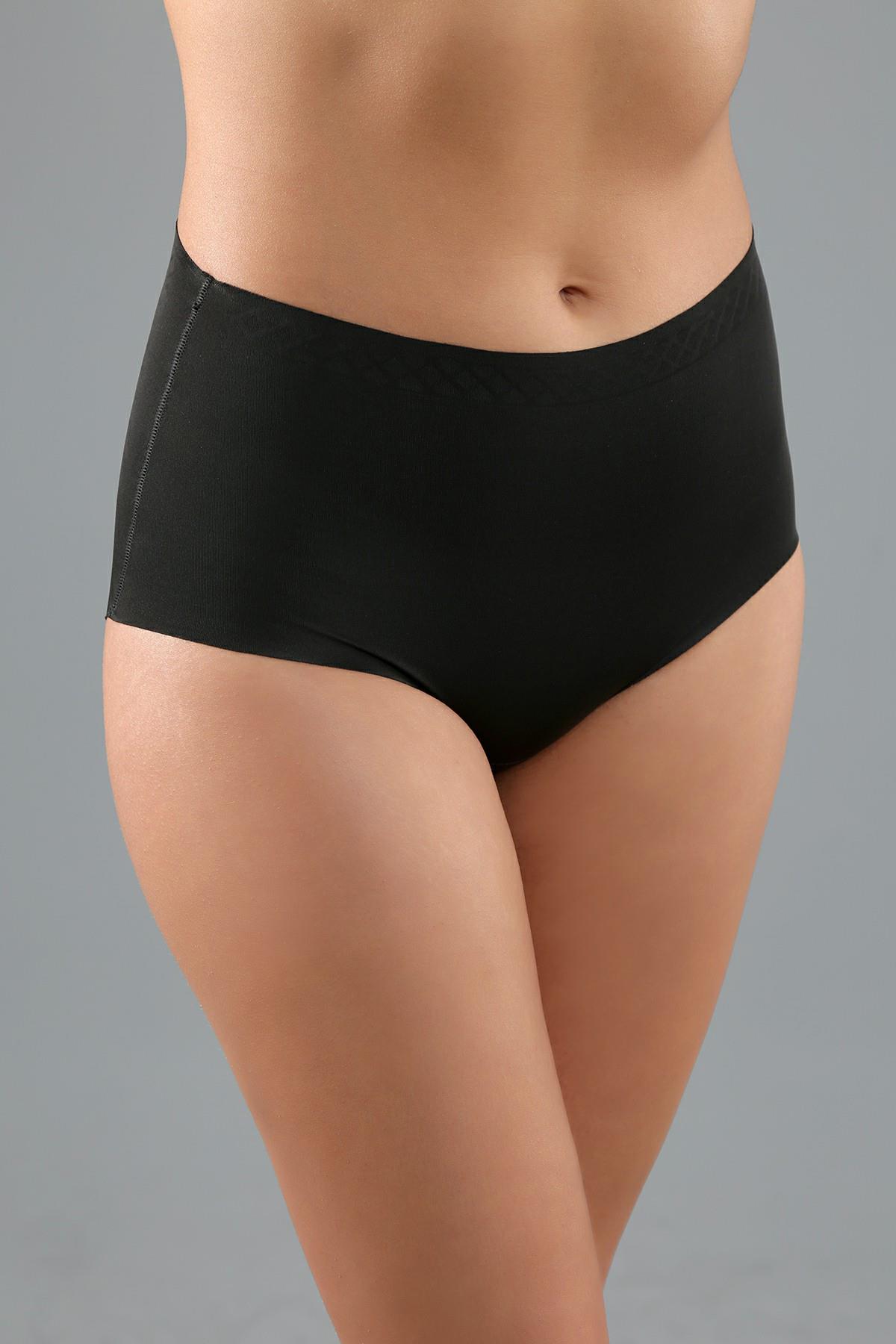 Lazer Kesim Yüksek Bel Bato | Siyah 9201