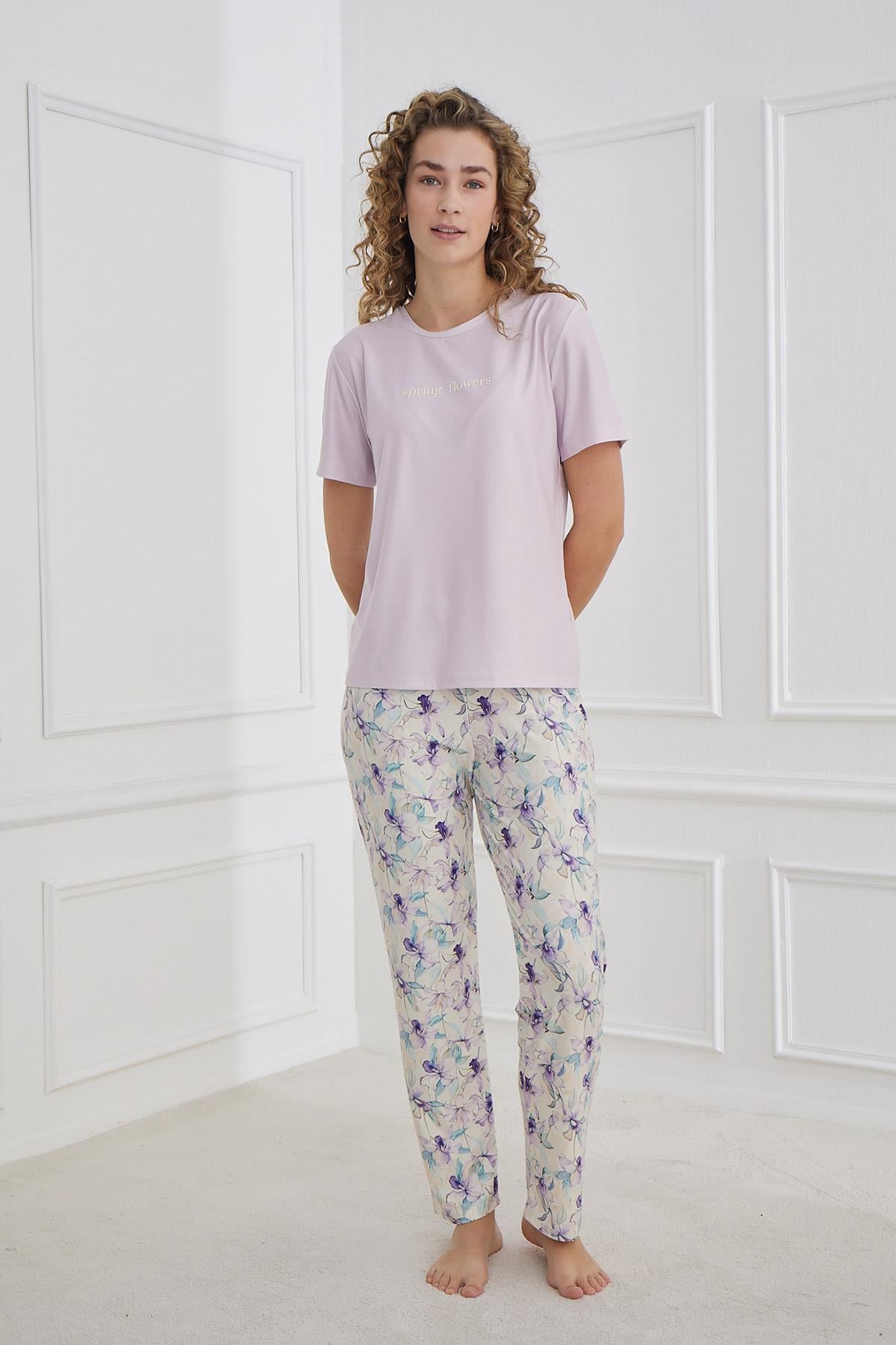 Marla Kadın Bisiklet Yaka Pijama Takım | 30102-1168