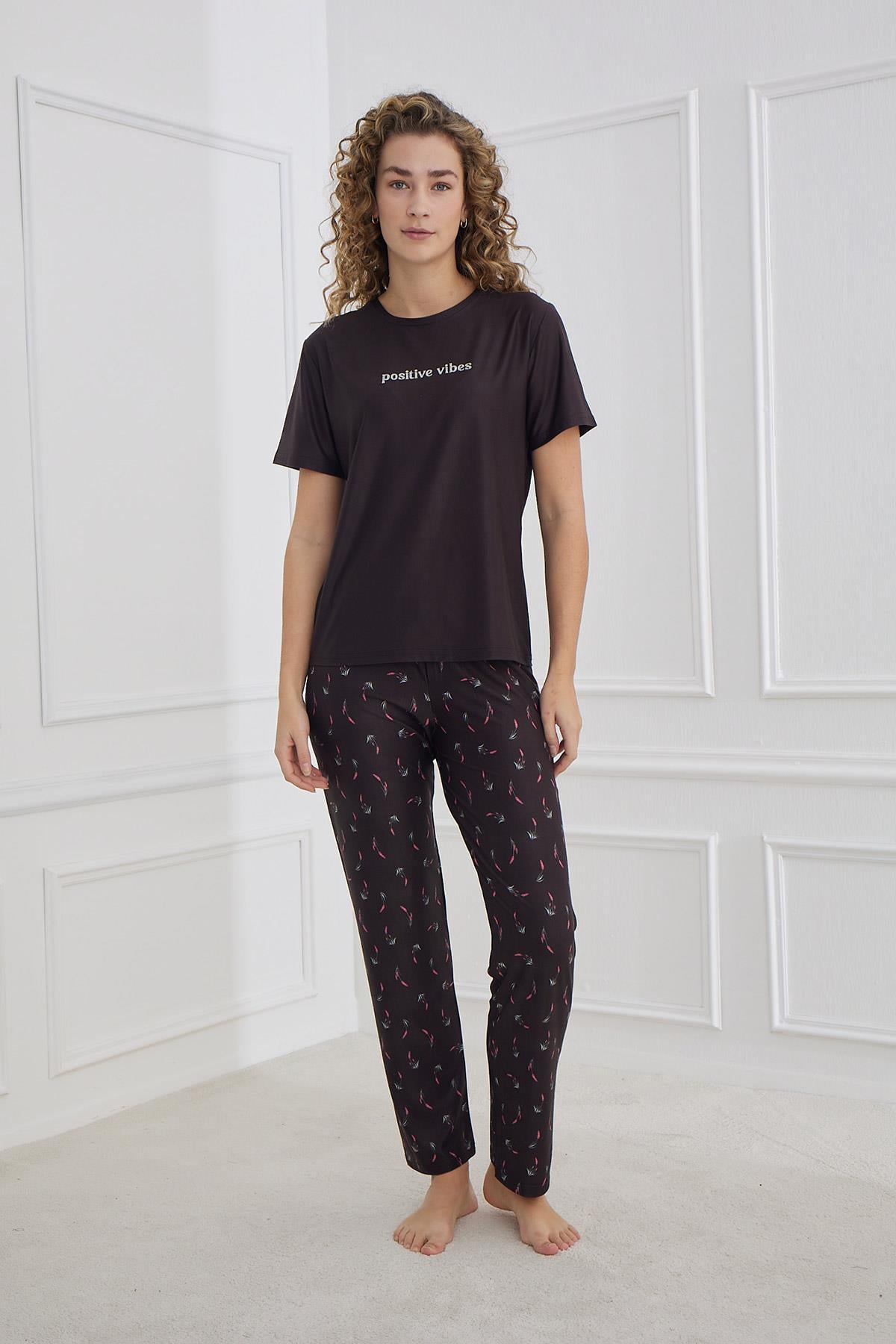 Marla Kadın Bisiklet Yaka Pijama Takım | 30102-1167