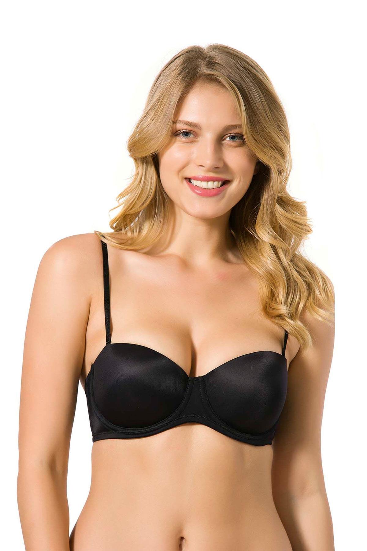 Micro Kaplı Silikonlu Destekli Straplez Sütyen | 7030