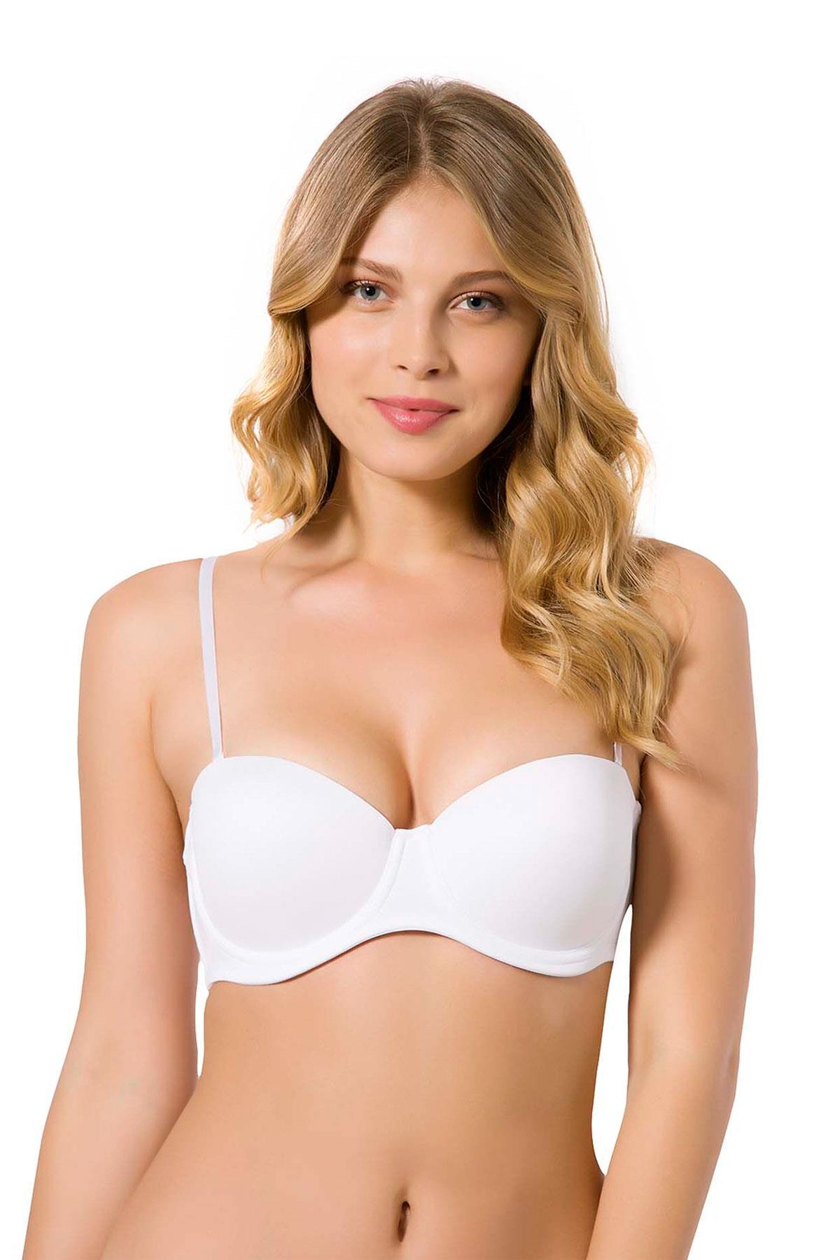 Micro Kaplı Silikonlu Destekli Straplez Sütyen | 7030