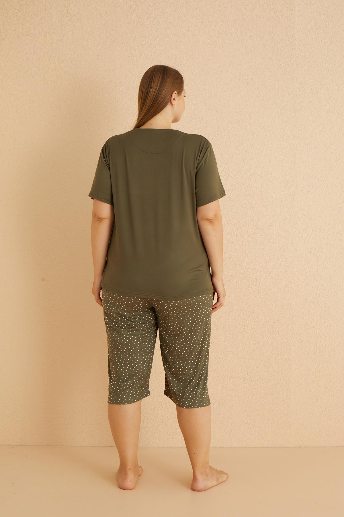Milan Kısa Kollu Kaprili Battal Pijama Takımı | 50503-24
