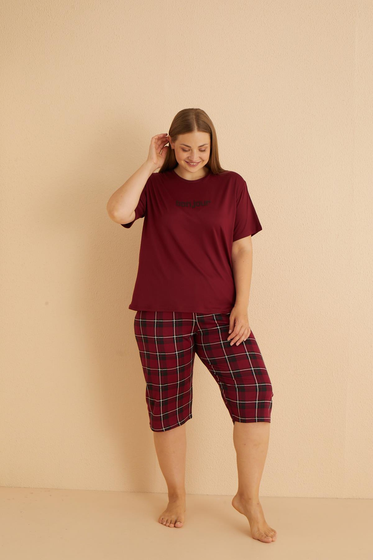 Milan Kısa Kollu Kaprili Battal Pijama Takımı | 50503-20