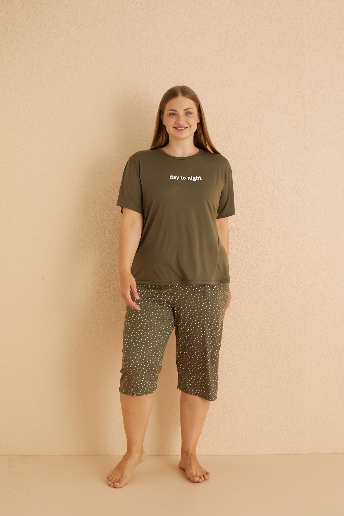 Milan Kısa Kollu Kaprili Battal Pijama Takımı | 50503-24
