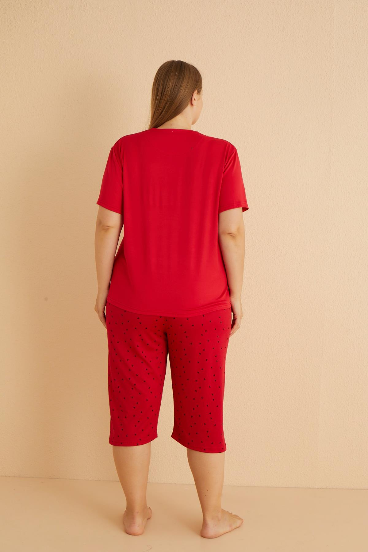 Milan Kısa Kollu Kaprili Battal Pijama Takımı | 50503-14