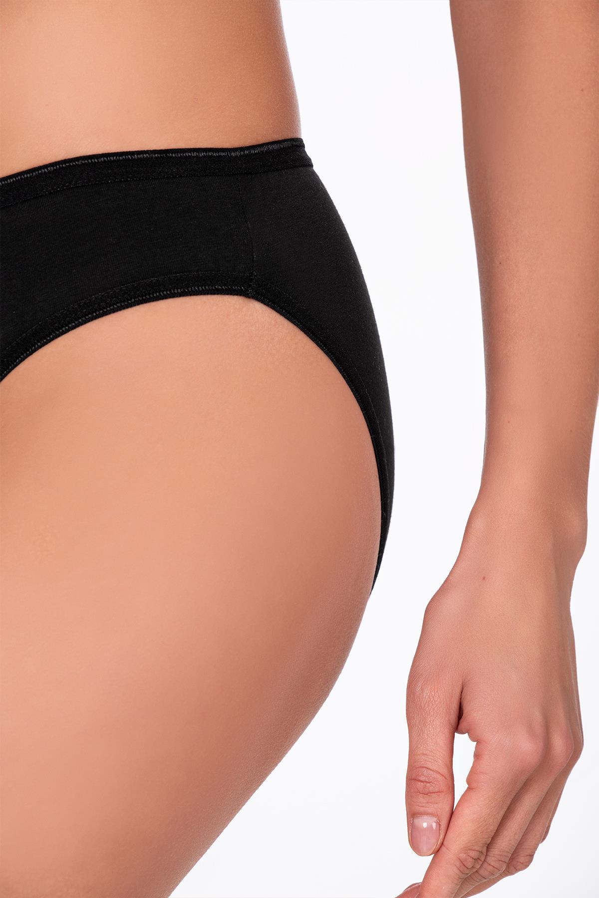 Pamuklu Likralı Süprem Slip Külot | Siyah K6120