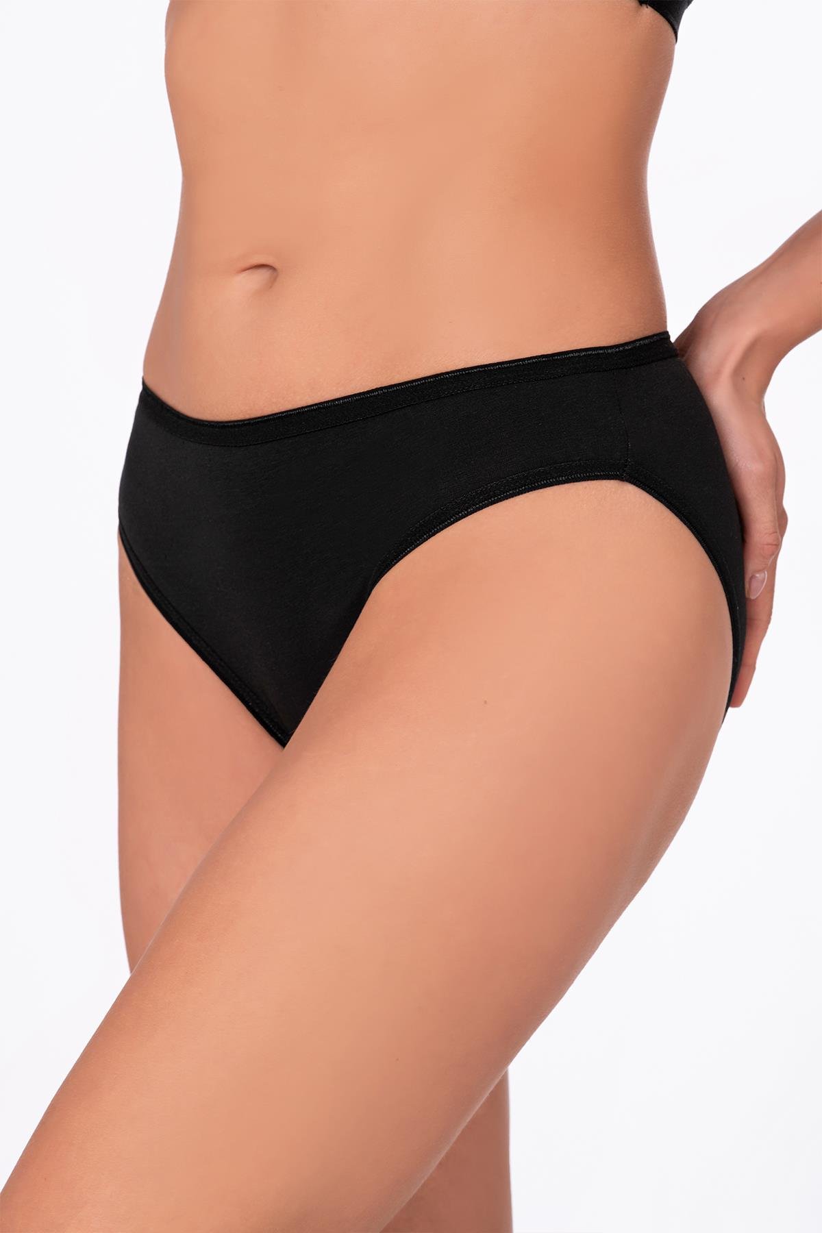 Pamuklu Likralı Süprem Slip Külot | Siyah K6120