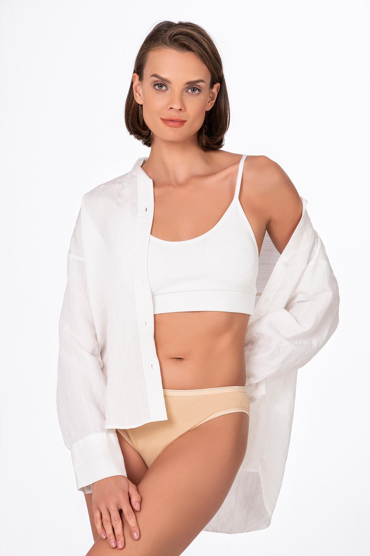 Pamuklu Likralı Süprem Slip Külot | Ten K6120