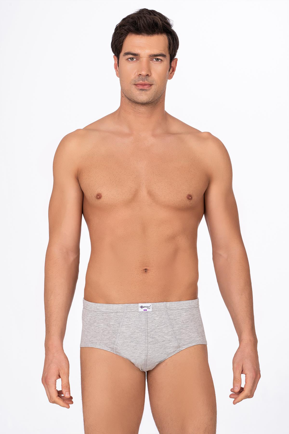 Pamuklu Penye Süprem Esnek Rahat Slip Külot | Gri Melanj K0037