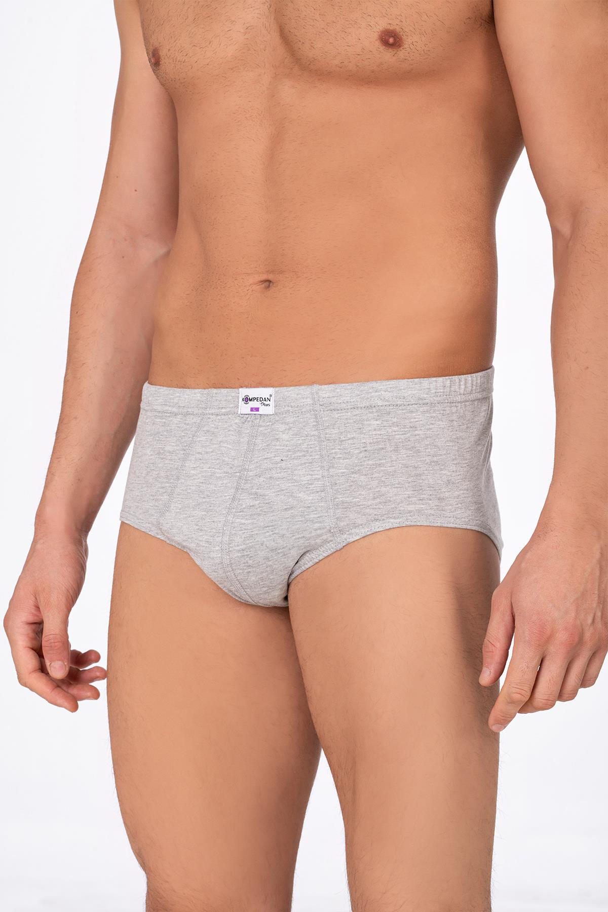 Pamuklu Penye Süprem Esnek Rahat Slip Külot | Gri Melanj K0037