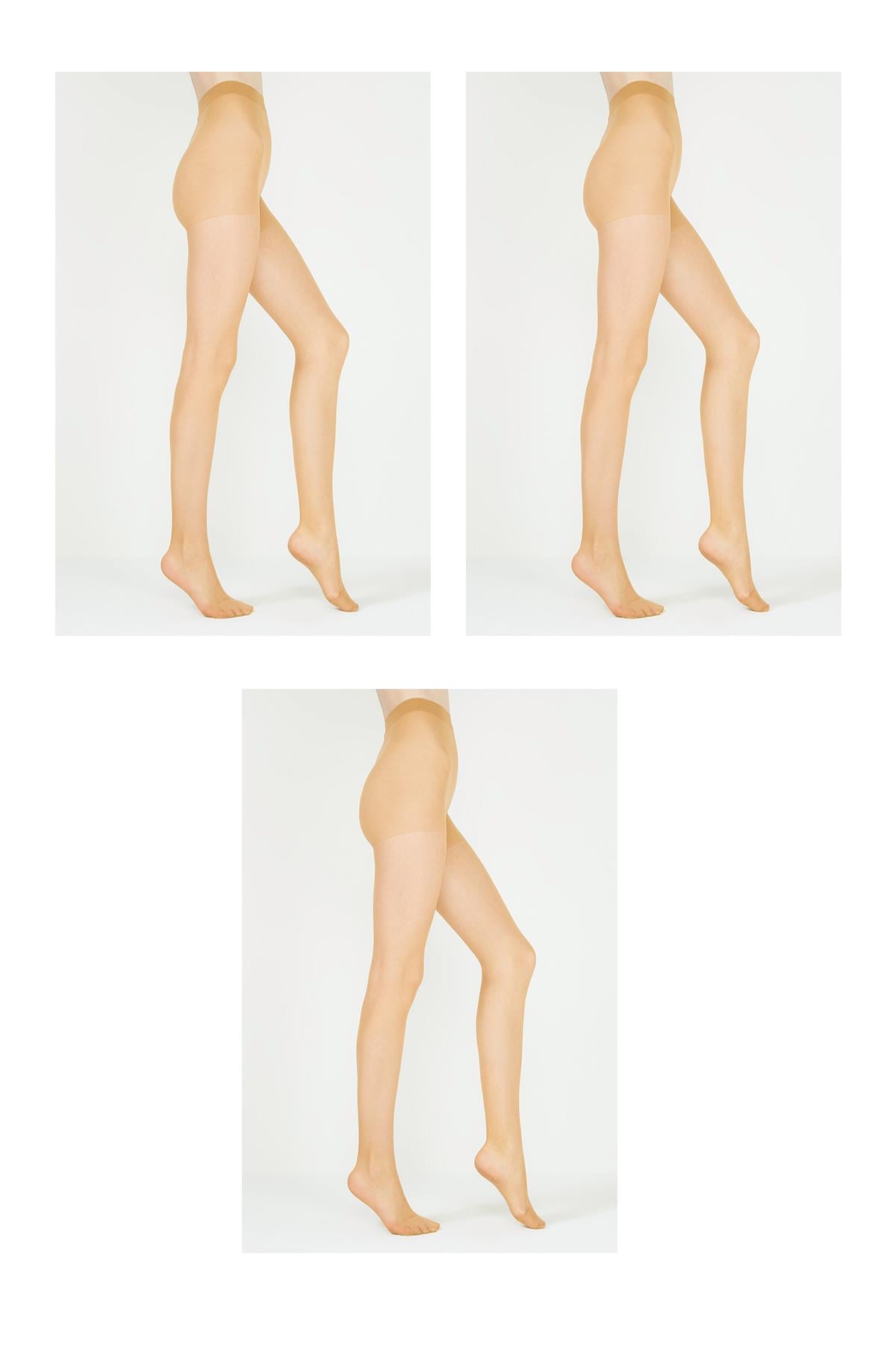 Penti Bayan Lycra Fıt 15 3 Lü Külotlu Çorap Ten
