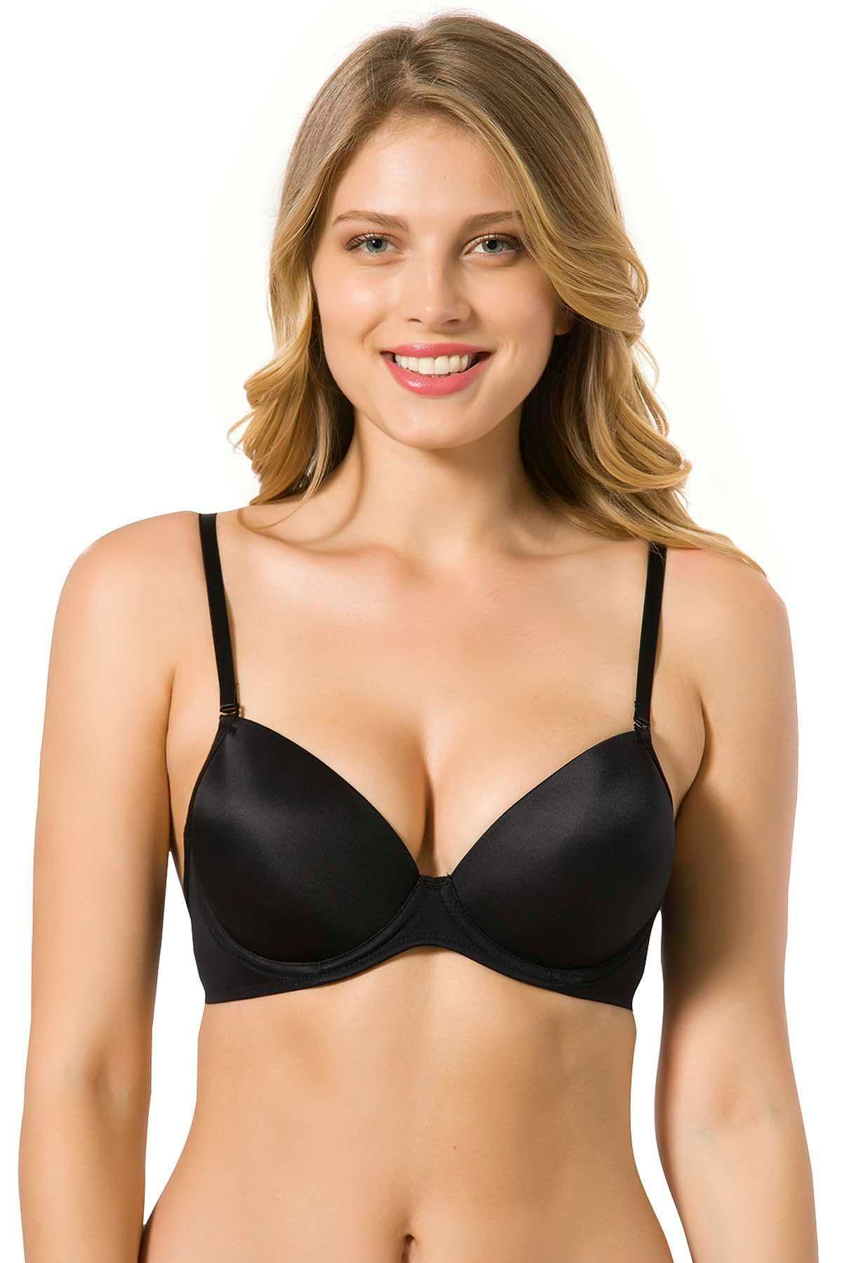 Sütyen Micro Kaplı Kulaksız Push-up Silikonlu Siyah | Le Jardin 7050 
