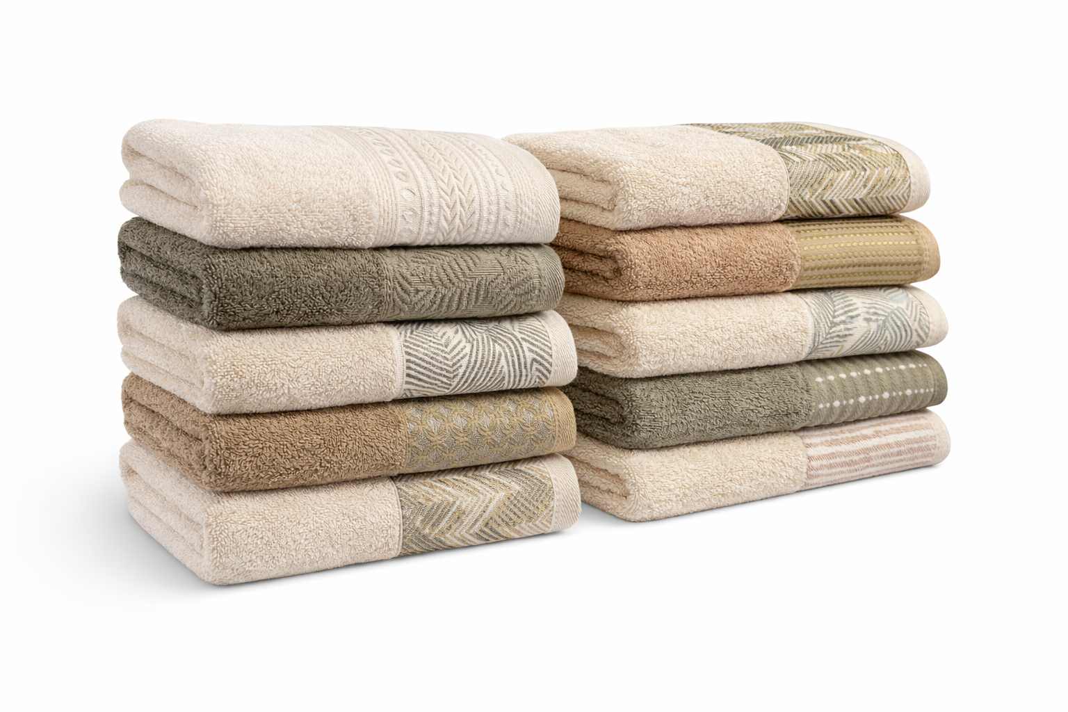 %100 Pamuk 10'lu Set El Havlusu (50x90 cm)