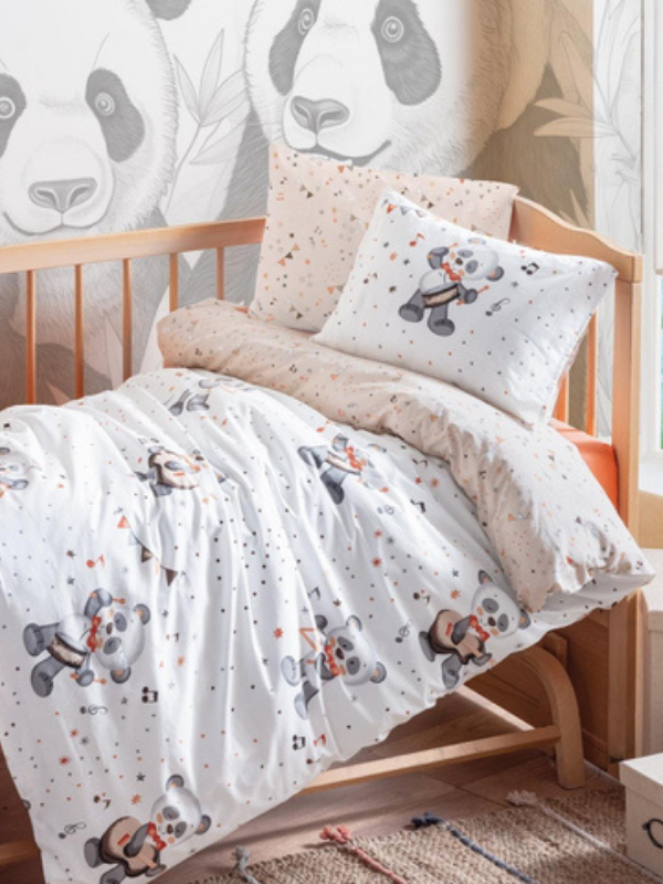 %100 Yün Dolgulu 3'lü Bebek & Çocuk Kreş Uyku Seti – Yorgan + Yastık + Nevresim – Doğal & Organik