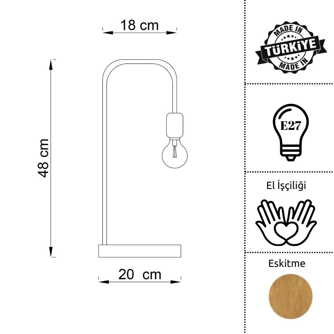 Curve Masa Lambası-Eskitme