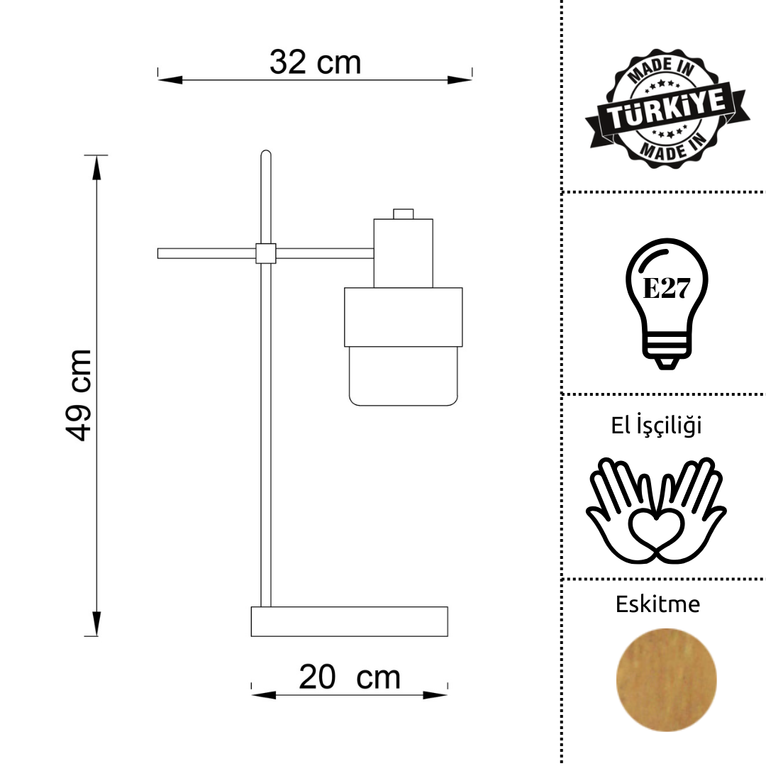 Vertex Masa Lambası - Eskitme