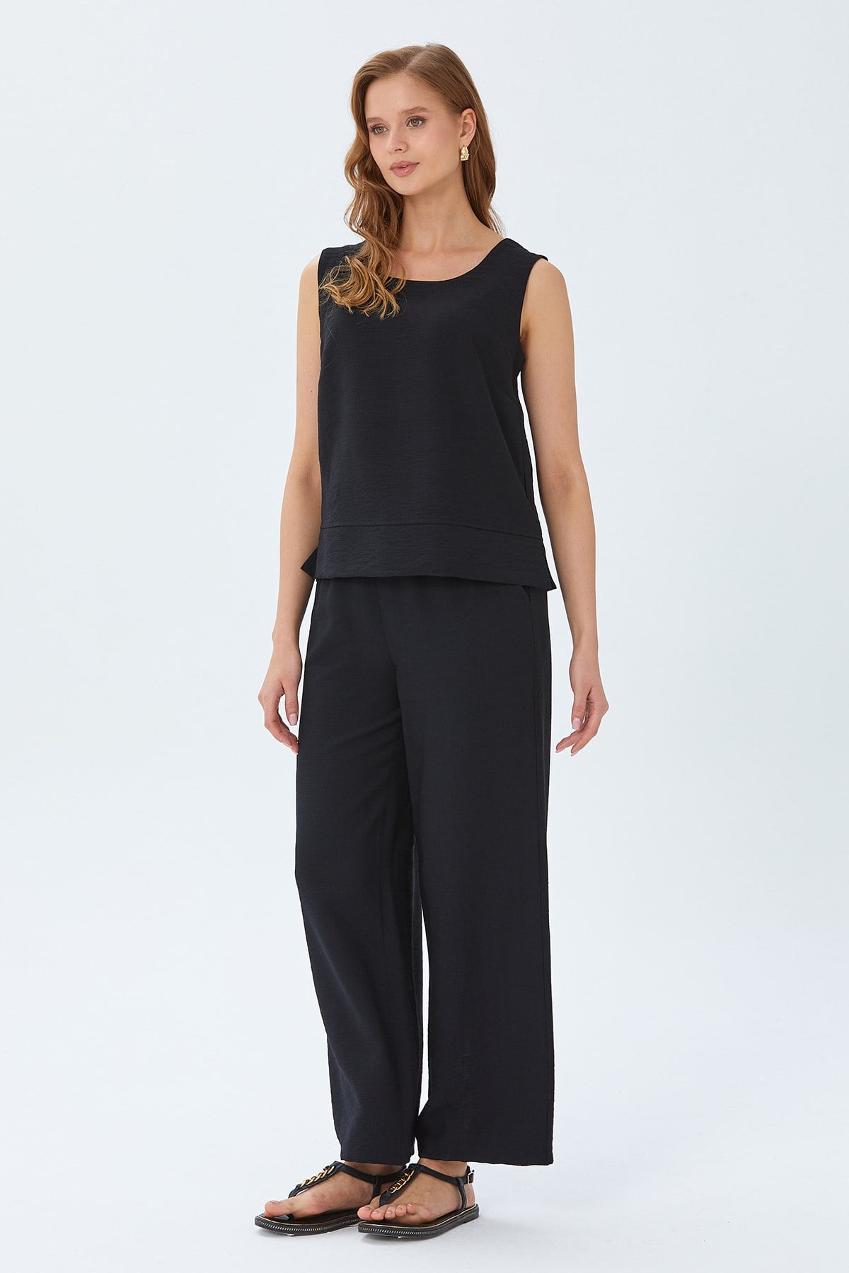 Beli Lastikli Bol Paça Pantolon 026-3501